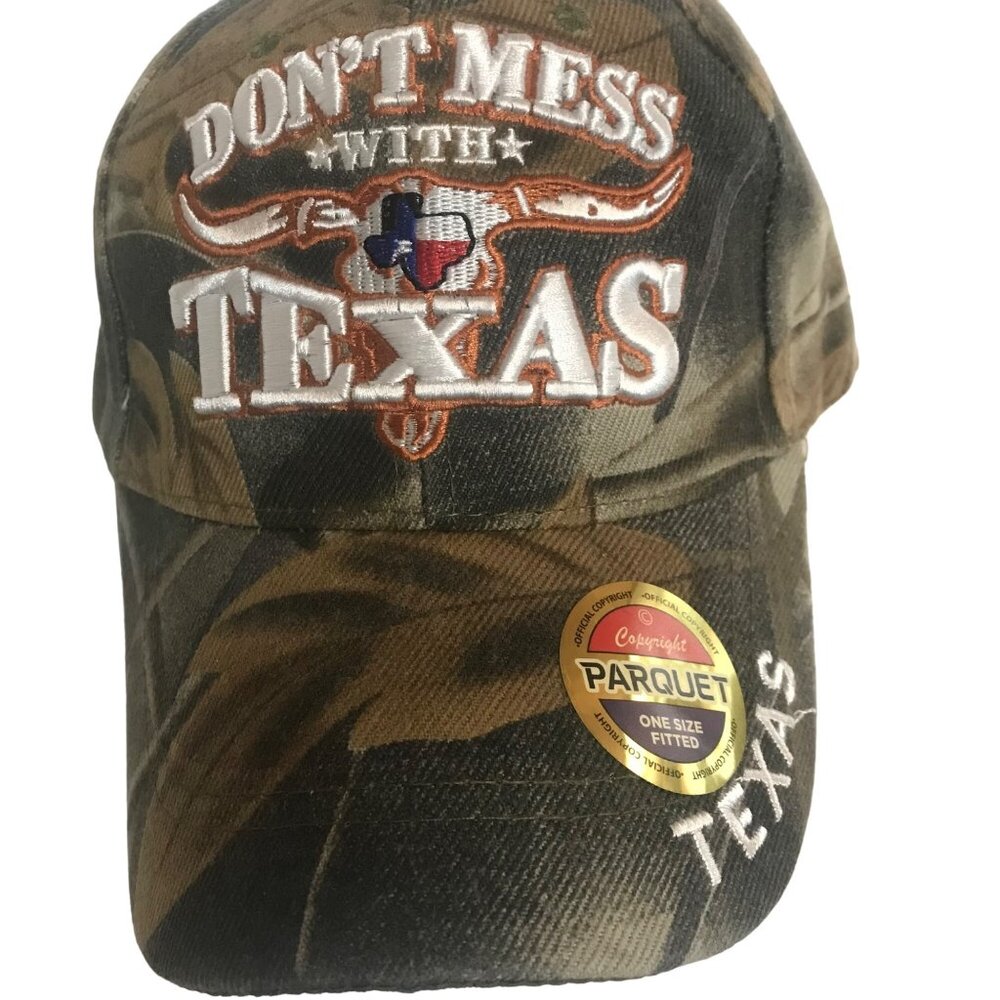 Parquet Camo "Don't Mess With Texas" Hat  One Size Fits All  Adjustable